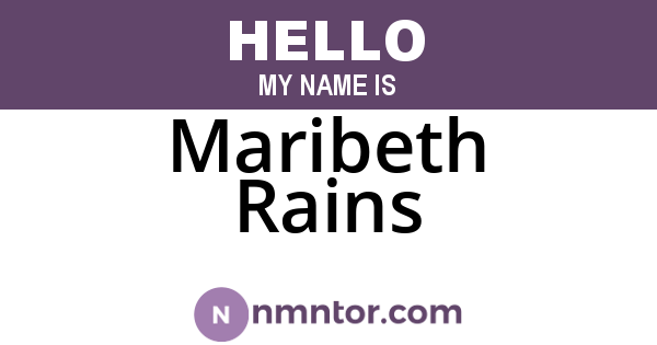 Maribeth Rains