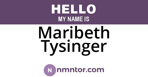 Maribeth Tysinger