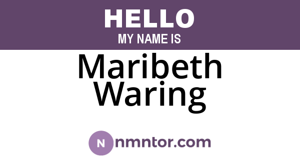 Maribeth Waring