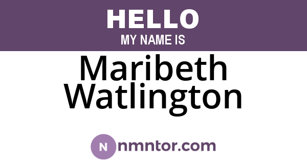 Maribeth Watlington