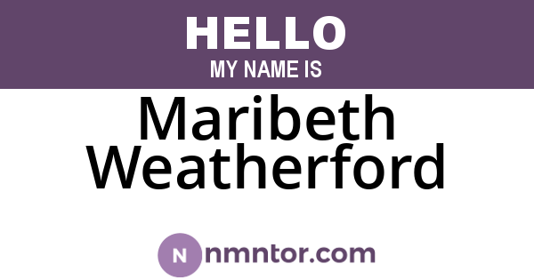 Maribeth Weatherford