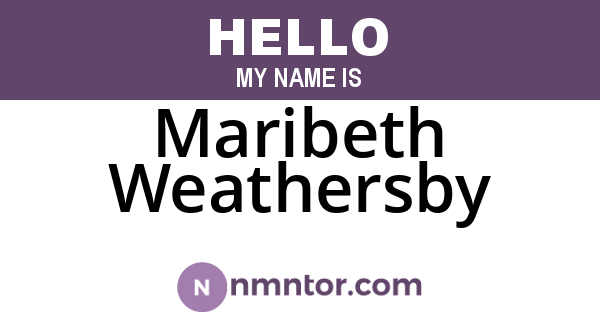 Maribeth Weathersby