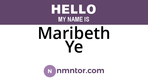 Maribeth Ye
