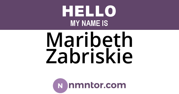 Maribeth Zabriskie