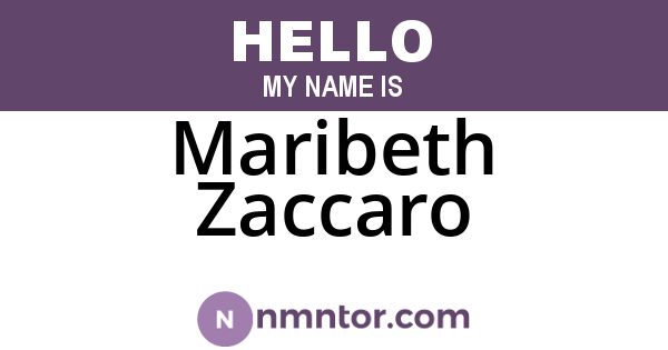 Maribeth Zaccaro