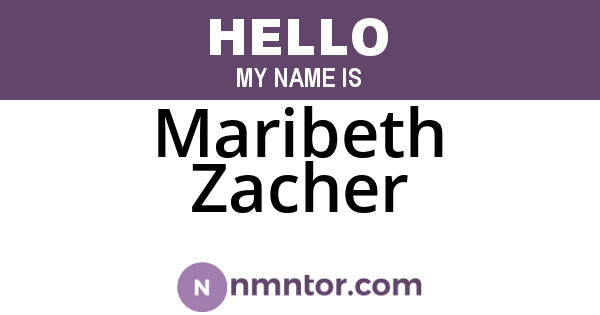 Maribeth Zacher