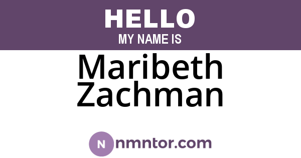 Maribeth Zachman