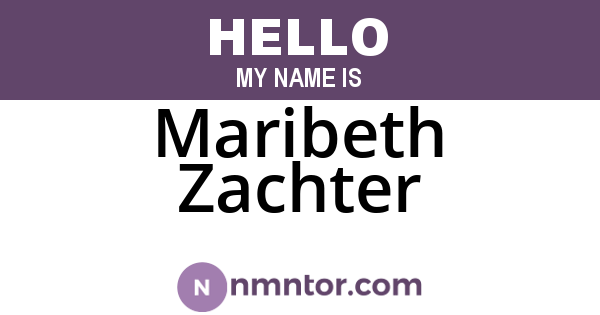 Maribeth Zachter