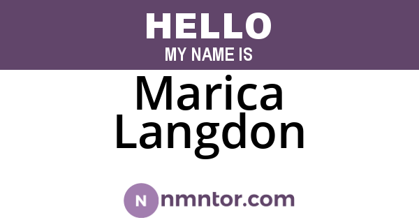 Marica Langdon