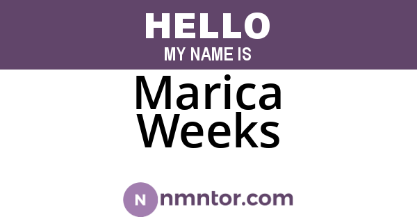 Marica Weeks