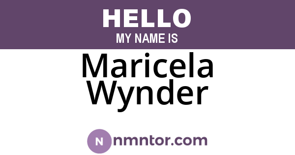 Maricela Wynder