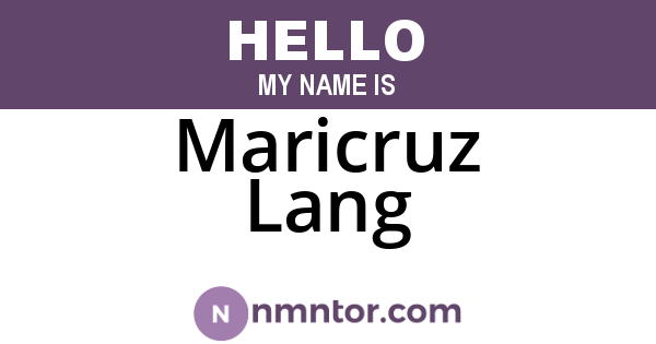 Maricruz Lang