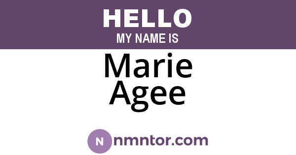 Marie Agee