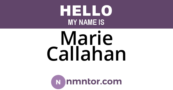 Marie Callahan