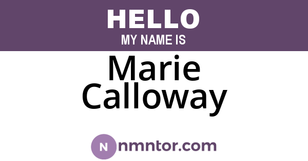 Marie Calloway