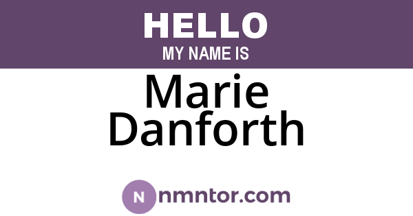 Marie Danforth