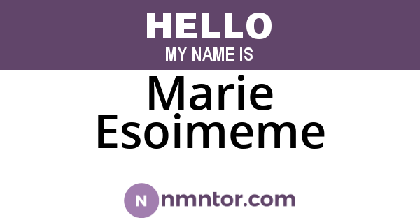 Marie Esoimeme