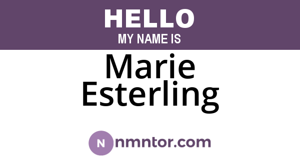 Marie Esterling