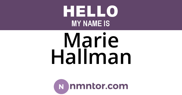 Marie Hallman