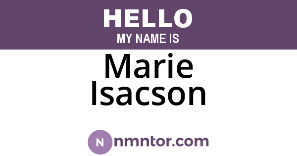 Marie Isacson