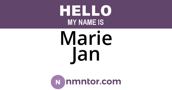 Marie Jan
