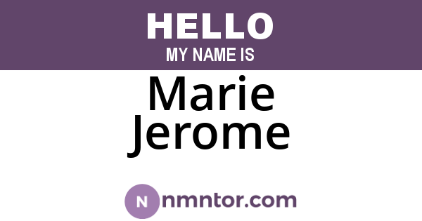 Marie Jerome
