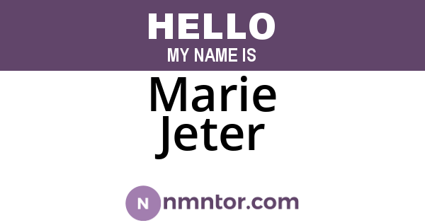 Marie Jeter