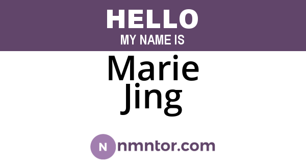 Marie Jing