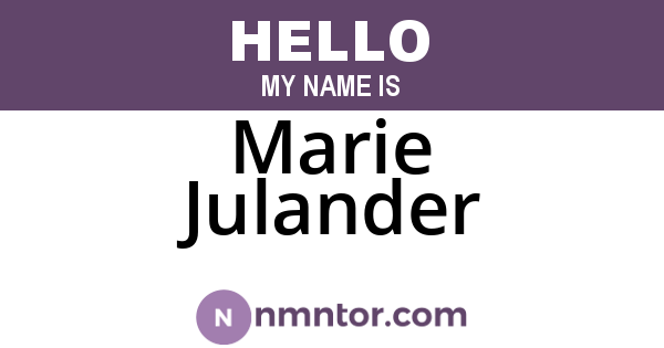 Marie Julander