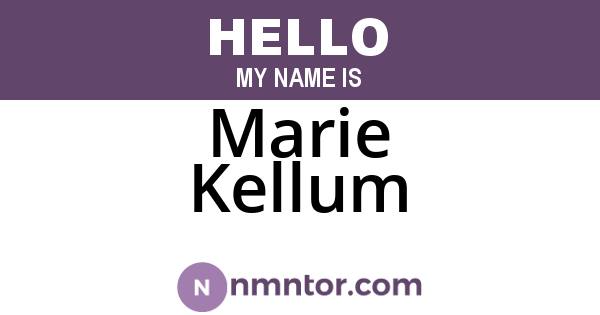 Marie Kellum