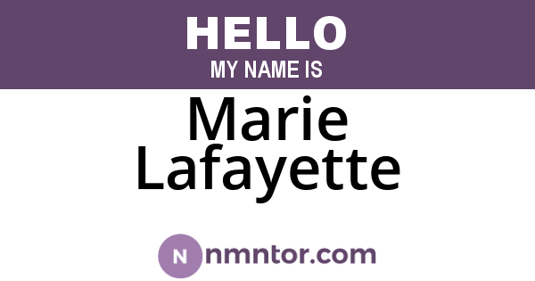 Marie Lafayette