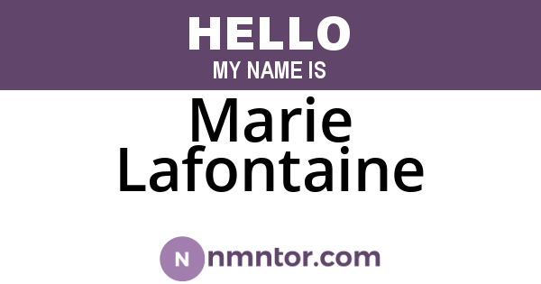 Marie Lafontaine