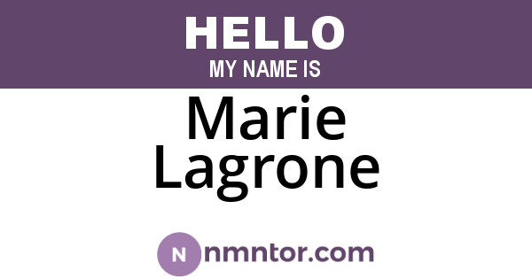 Marie Lagrone