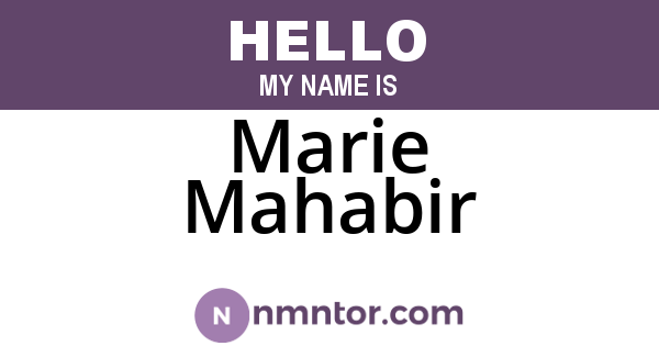 Marie Mahabir