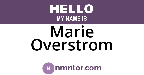 Marie Overstrom