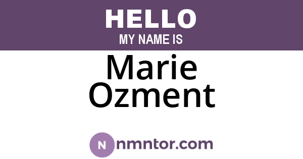 Marie Ozment