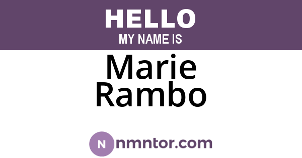 Marie Rambo