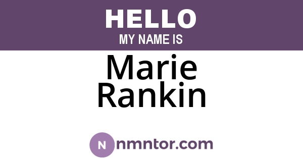 Marie Rankin