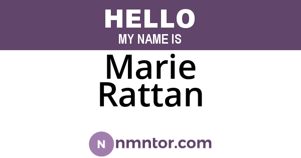Marie Rattan