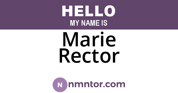 Marie Rector