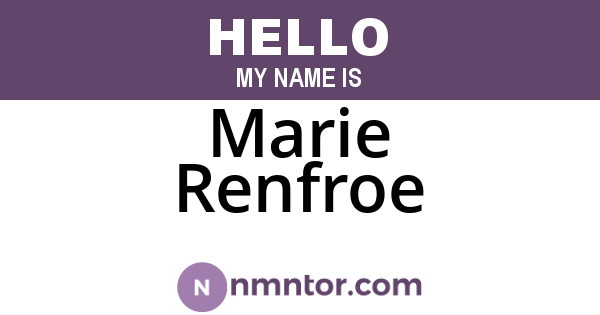 Marie Renfroe