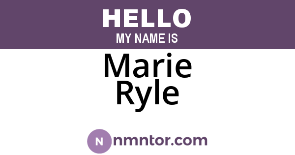 Marie Ryle