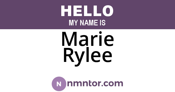 Marie Rylee