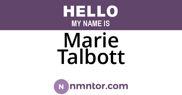 Marie Talbott