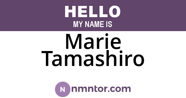 Marie Tamashiro