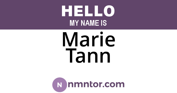 Marie Tann