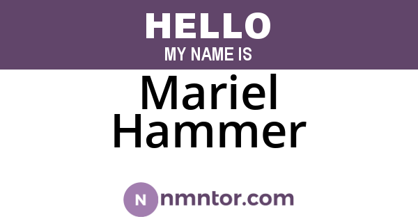 Mariel Hammer