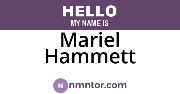 Mariel Hammett