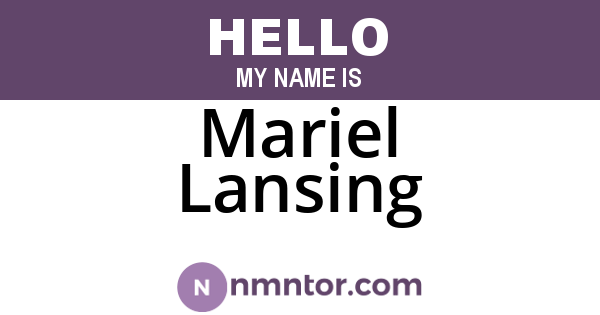 Mariel Lansing