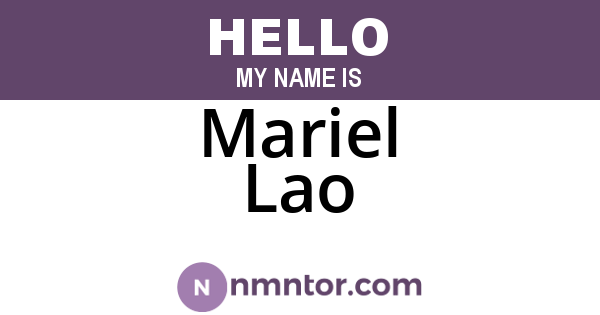 Mariel Lao